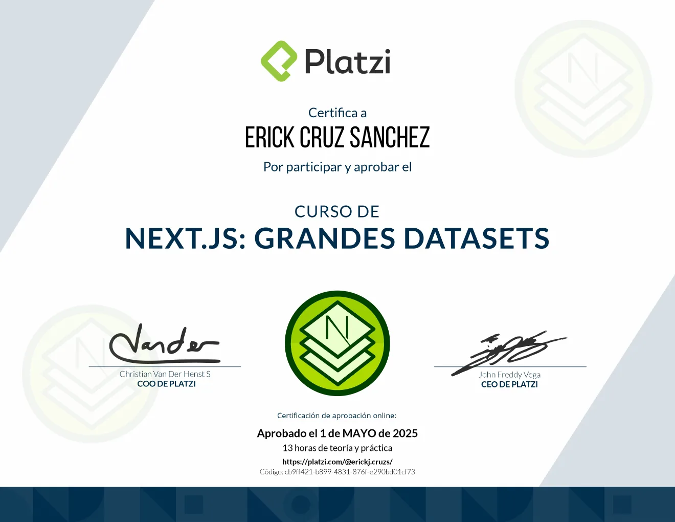 Diploma preview: Next.js: Grandes Datasets
