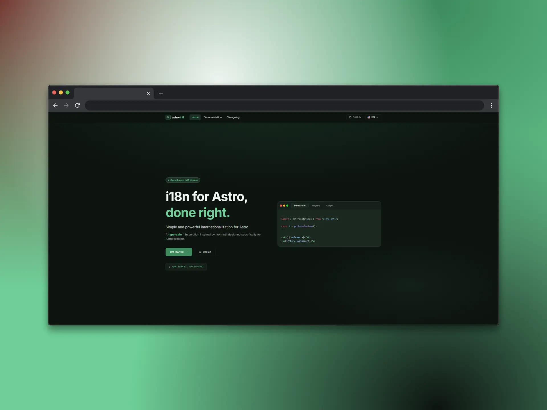 Astro-Intl — Open source · Developer tool